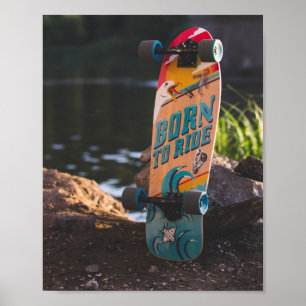 Skateboard Born To Ride Poster