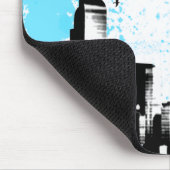 Skateboard. Brett mit Vögeln. blk&aquamarin. Mousepad (Ecke)