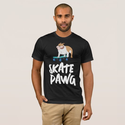 SKATEBOARD BULL HUND SKATE DAWG T - SHIRT T-SHIRTS (Vorne ganz)