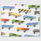 Skateboard Cartoon. Geschenkpapier (Flach)