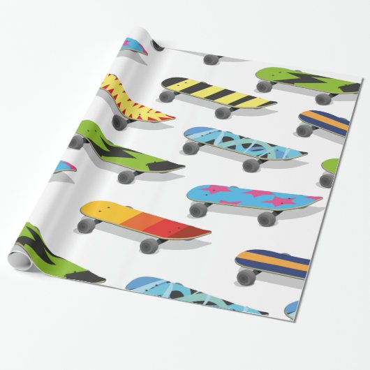 Skateboard Cartoon. Geschenkpapier (Ungerollt)