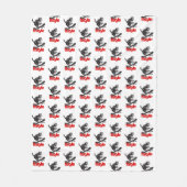 Skateboard Cat FFStyle White Fleecedecke (Vorderseite)