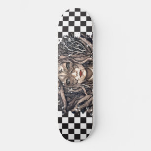 Skateboard Checkered Retro Girl