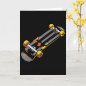 Skateboard Comic Style Skateboard-Fan Karte (Gelbe Blume)
