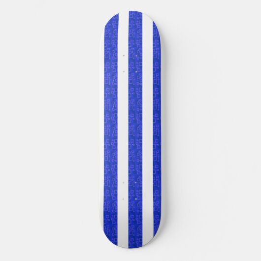Skateboard "cool Chic Blue Geometric Stripes" (Vorderseite)