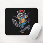 Skateboard Cool Skater Racoon Mousepad (Mit Mouse)