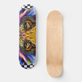 Skateboard Coole Leuchtenaugen im Retro-Look (Vorderseite)