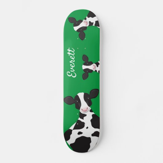 Skateboard "Cow Green Animal Name" (Vorderseite)