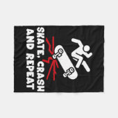 Skateboard Crash Accident Survivor Get Well Skateb Fleecedecke (Vorderseite (Horizontal))