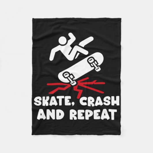 Skateboard Crash Accident Survivor Get Well Skateb Fleecedecke (Vorderseite)