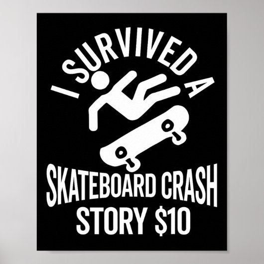 Skateboard-Crash-Unfall Überlebender Gute Besserun Poster (Vorne)