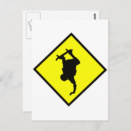 Skateboard-Crossing-Zeichen Postkarte (Vorne/Hinten)