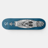 Skateboard Custom Blue Skeleton Nautical King (Horizontal)