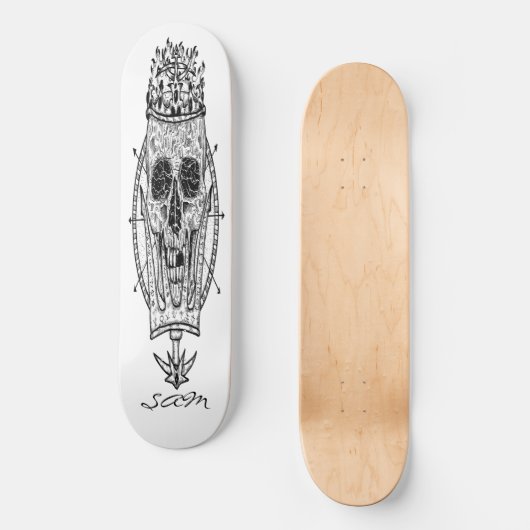 Skateboard Custom Skeleton Nautical King (Vorderseite)