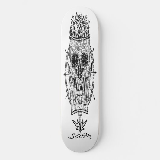 Skateboard Custom Skeleton Nautical King (Vorderseite)
