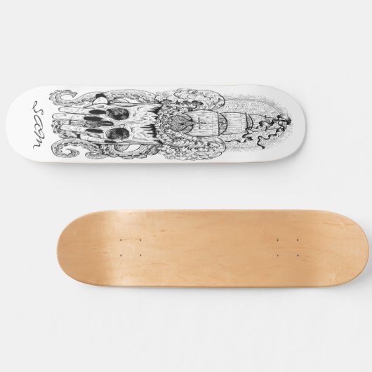 Skateboard Custom Skeleton Nautical Pirate King (Horizontal)