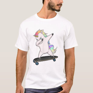 Skateboard Dabbing Einhorn Frauen Männer Kinder T- T-Shirt
