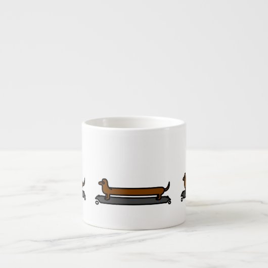 Skateboard Dackel Espresso Tasse (Vorderseite)