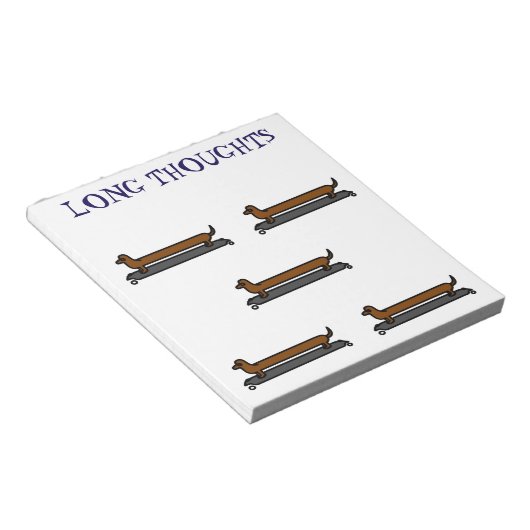 Skateboard Dackel Hund Memo Notizblock (angewinkelt)