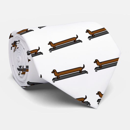 Skateboard Dackel Krawatte (Gerollt)
