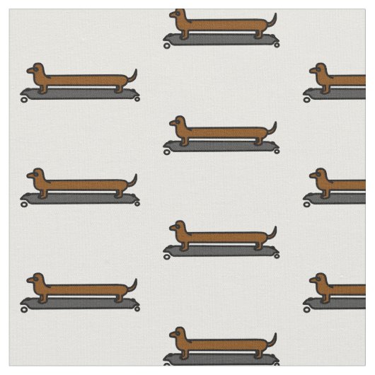 Skateboard-Dackel Stoff (Nahaufnahme)