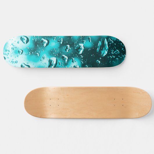 Skateboard Deck, Aquamarines Raindrops-Design (Horizontal)
