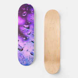 Skateboard Deck, Deep Lila Raindrops Design