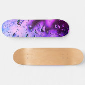 Skateboard Deck, Deep Lila Raindrops Design (Horizontal)