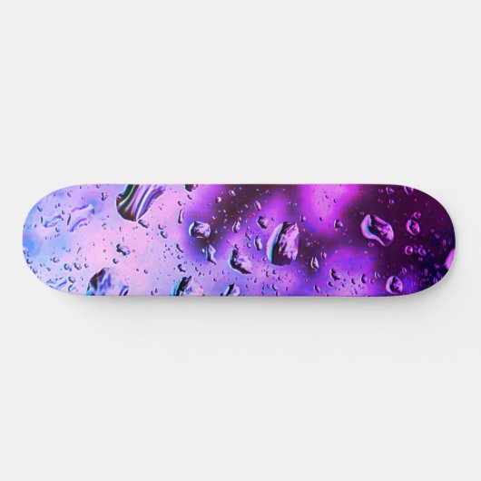 Skateboard Deck, Deep Lila Raindrops Design (Horizontal)