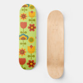 Skateboard-Deck der Retro-Blume - Skateboard (Vorderseite)