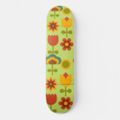 Skateboard-Deck der Retro-Blume - Skateboard (Vorderseite)