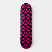 SkateBoard Deck für Katzen Liebhaber rosa Paw Prin (Vorne)