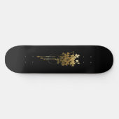 Skateboard Deck "Geometric Floral in Gold" (Horizontal)