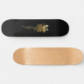 Skateboard Deck "Geometric Floral in Gold" (Horizontal)