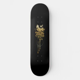 Skateboard Deck "Geometric Floral in Gold"