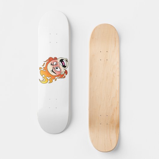 Skateboard-Deck mit dem Scovillicer-Feuerkopf Skateboard (Vorderseite)