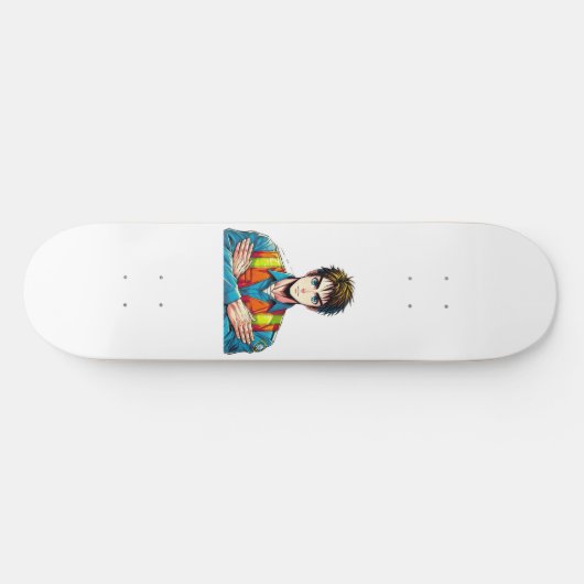 Skateboard Deck mit Manga-Sicherheitsfachmann (Horizontal)