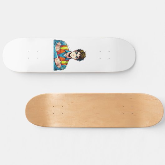 Skateboard Deck mit Manga-Sicherheitsfachmann (Horizontal)