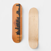 Skateboard Deck - Portland Skyline - Orange (Vorderseite)