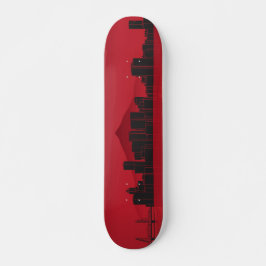 Skateboard Deck - Portland Skyline - Rot