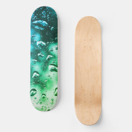 Skateboard Deck, Seafoam Raindrops Design