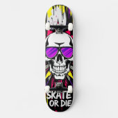 Skateboard Deck 'VIN' - Punk Grunge - SKATE OR DIE (Vorderseite)