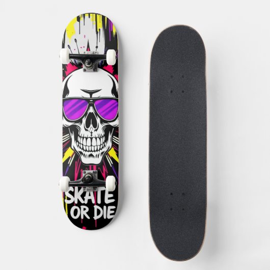 Skateboard Deck 'VIN' - Punk Grunge - SKATE OR DIE (Vorderseite)