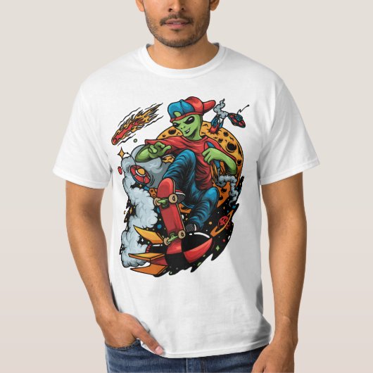 Skateboard der Galaxie T-Shirt (Vorderseite)