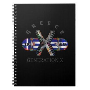 Skateboard der Generation X Griechenland der 60er Notizblock