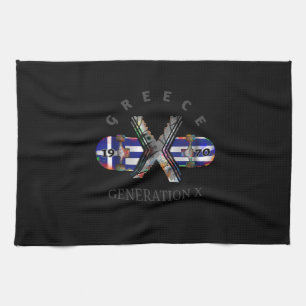 Skateboard der Generation X Griechenland der 70er Geschirrtuch
