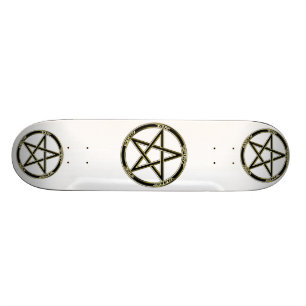 Skateboard des Erd-, Luftu. Feuerpentagram-2