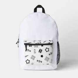 Skateboard-Design für Schwarzweiß-Rucksack Bedruckter Rucksack