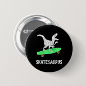 Skateboard Dinosaur Skateboard fahrender T-Rex Lus Button (Vorne & Hinten)