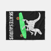 Skateboard Dinosaur Skateboard fahrender T-Rex Lus Fleecedecke (Vorderseite (Horizontal))